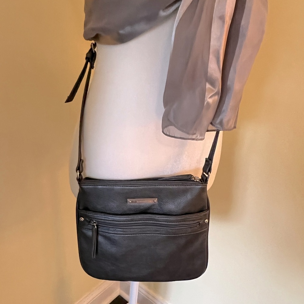 Nine West Silver Grey Crossbody Handbag Purse